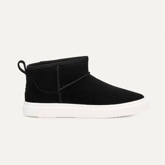 UGG Women's Alameda Mini Boot Sheepskin Sneakers in Black Size 5 New - Picture 2 of 6